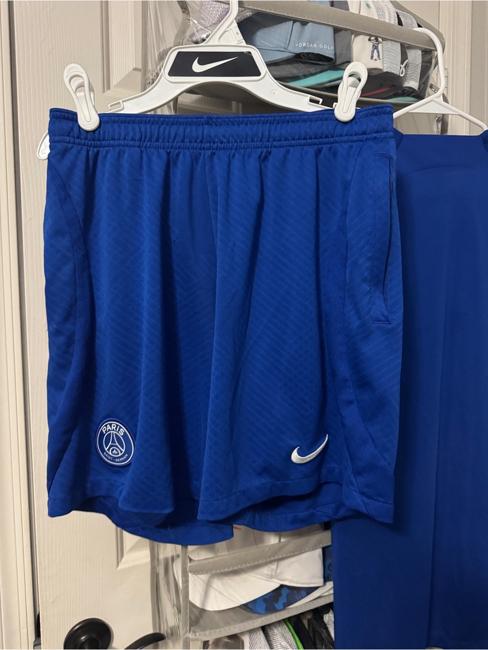 Nike Blue PSG Athletic Shorts with White Swoosh